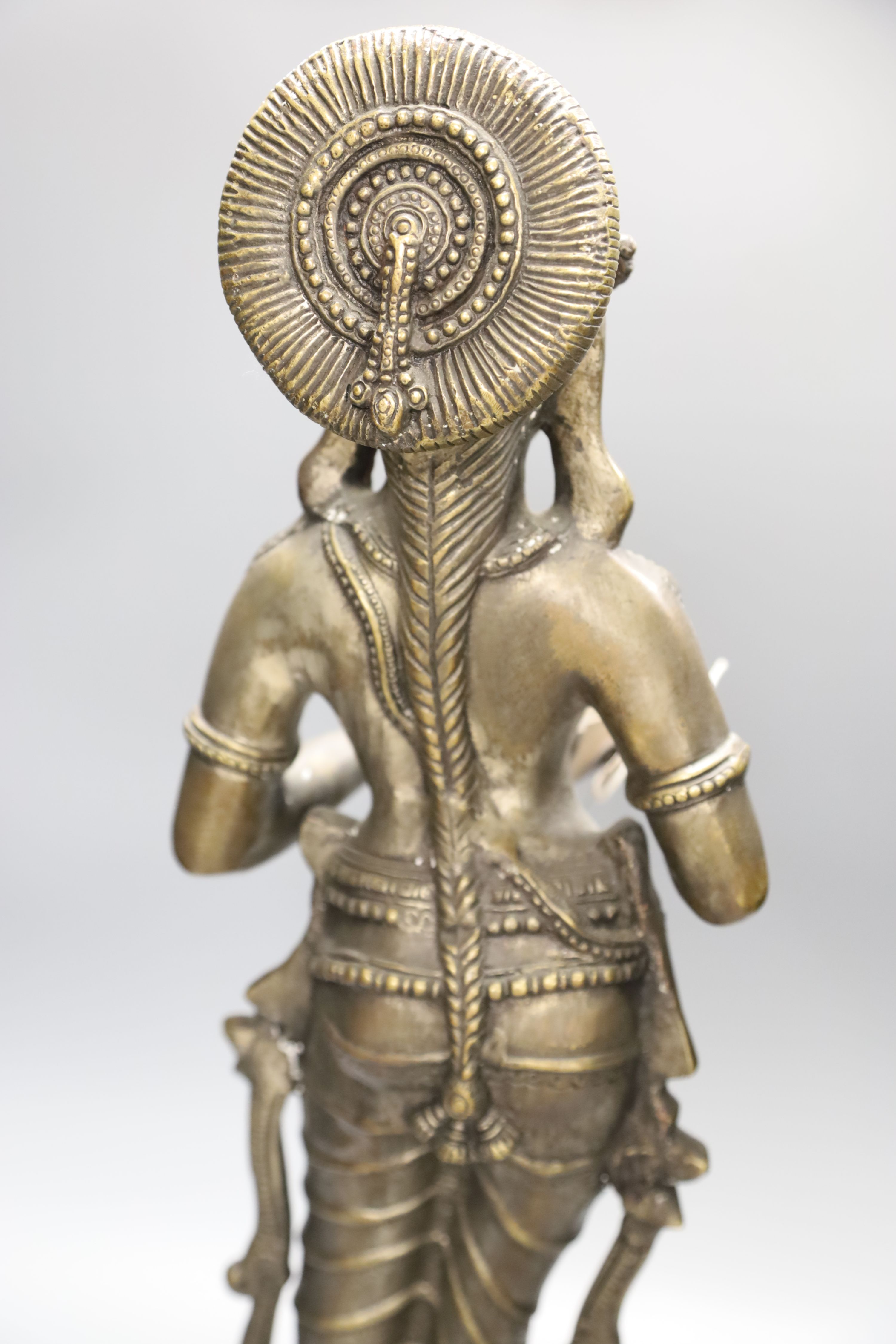 An Indian bronze figure of Deepalakshmi, H 63cm